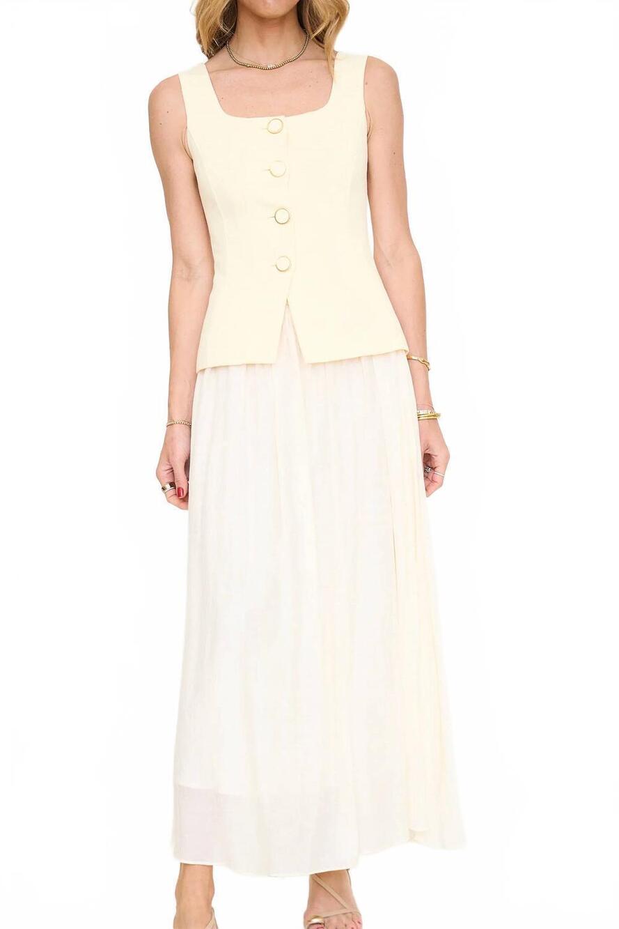 NEW MOON RIVER sleeveless two-piece dress in cream